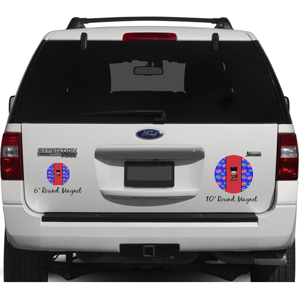 Superhero Personalized Car Magnets on Ford Explorer
