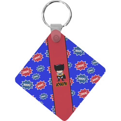Superhero Diamond Plastic Keychain w/ Name or Text