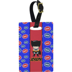 Superhero Plastic Luggage Tag - Rectangular w/ Name or Text