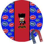 Superhero Round Fridge Magnet (Personalized)