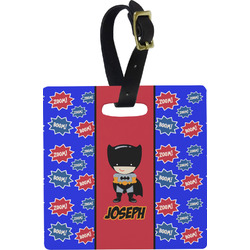 Superhero Plastic Luggage Tag - Square w/ Name or Text