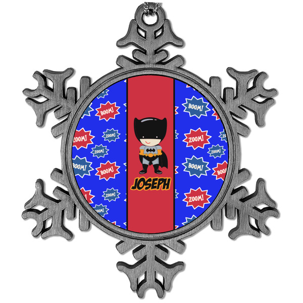 Custom Superhero Vintage Snowflake Ornament (Personalized)