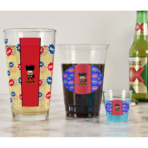 Superhero Pint Glass - Full Fill w Transparency - In Context