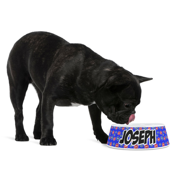 Superhero Plastic Pet Bowls - Medium - LIFESTYLE