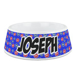 Superhero Plastic Dog Bowl - Medium (Personalized)