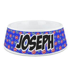 Superhero Plastic Dog Bowl (Personalized)