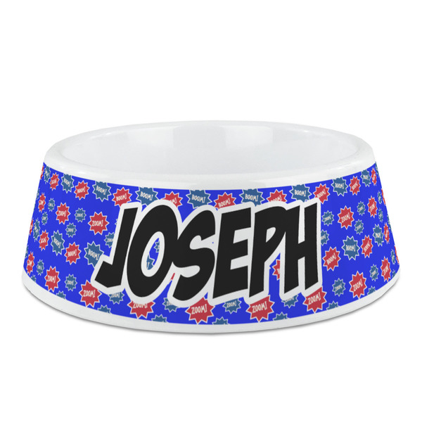 Custom Superhero Plastic Dog Bowl - Medium (Personalized)