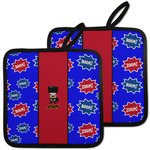 Superhero Pot Holders - Set of 2 w/ Name or Text