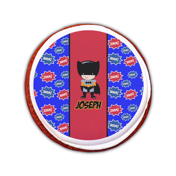Superhero Printed Icing Circle - Small - On Cookie
