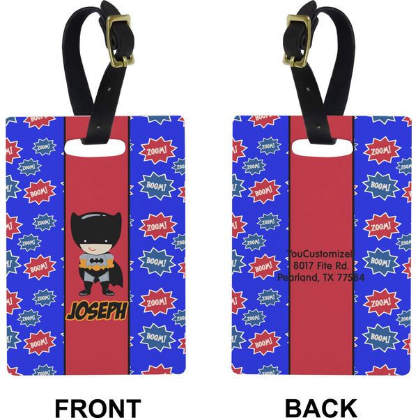 Superhero Rectangle Luggage Tag (Front + Back)