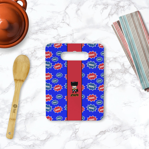 Superhero Rectangle Trivet with Handle - LIFESTYLE