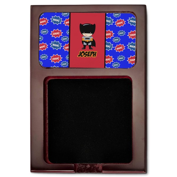Superhero Red Mahogany Sticky Note Holder - Flat