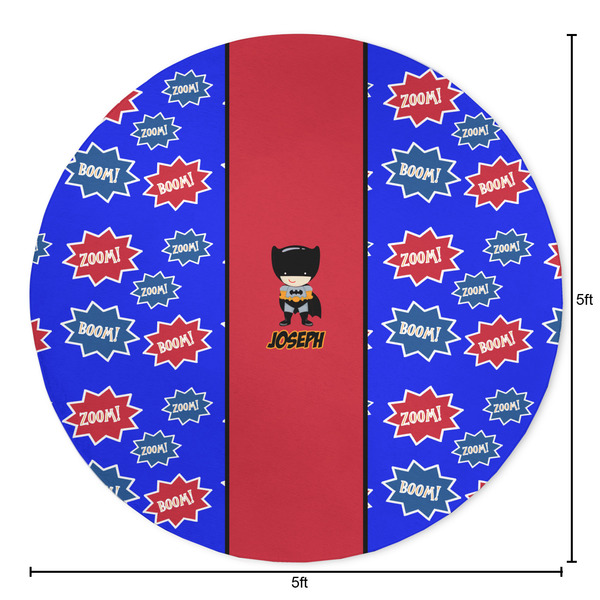 Superhero Round Area Rug - Size