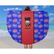 Superhero Round Beach Towel - In Use
