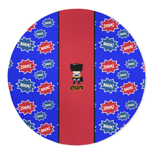 Custom Superhero 5' Round Indoor Area Rug (Personalized)