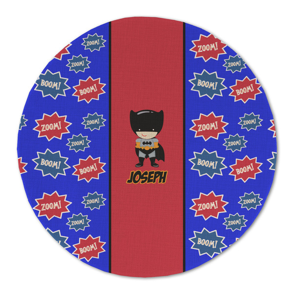 Custom Superhero Round Linen Placemat - Single Sided (Personalized)
