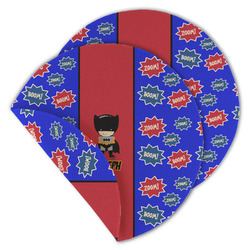 Superhero Round Linen Placemat - Double Sided - Set of 4 (Personalized)