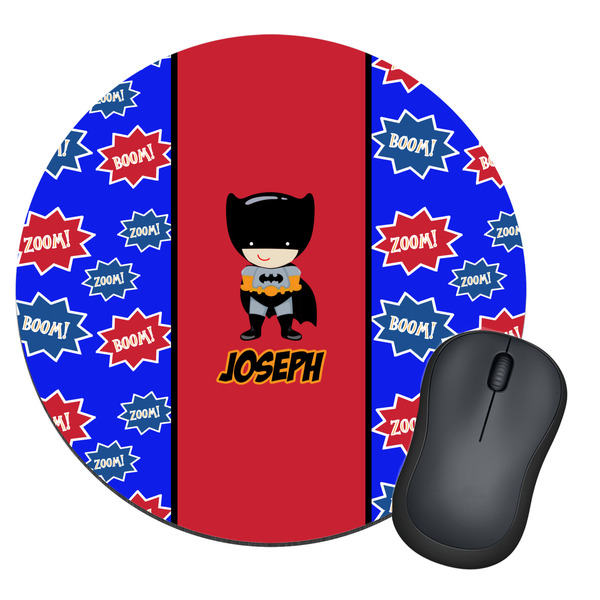 Custom Superhero Round Mouse Pad (Personalized)