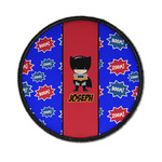 Superhero Iron On Round Patch w/ Name or Text
