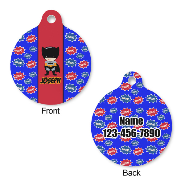 Superhero Round Pet Tag - Front & Back