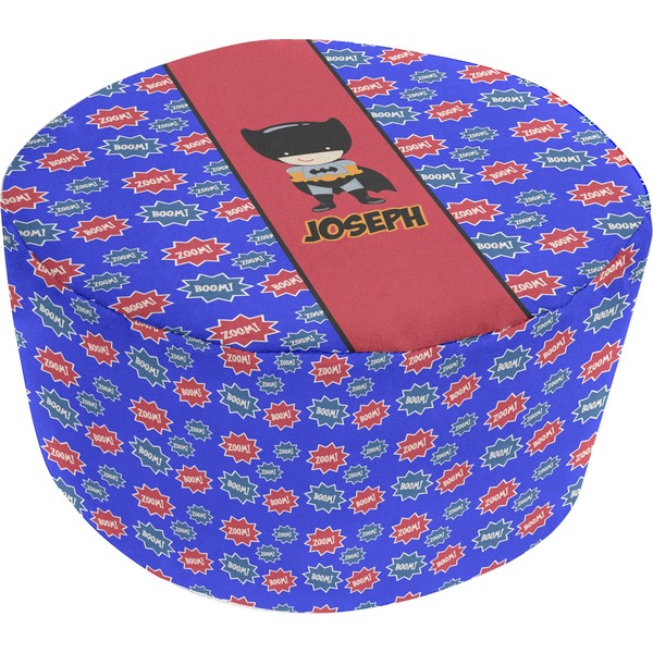 Custom Superhero Round Pouf Ottoman (Personalized)
