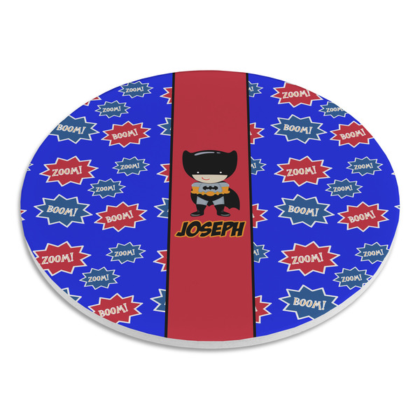 Superhero Round Stone Trivet - Angle View