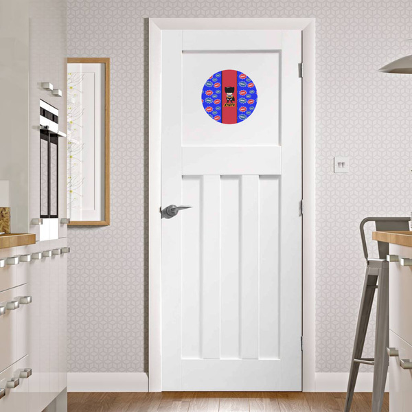 Superhero Round Wall Decal on Door