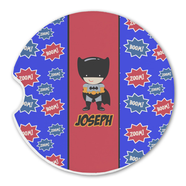 Custom Superhero Sandstone Car Coaster - Single (Personalized)