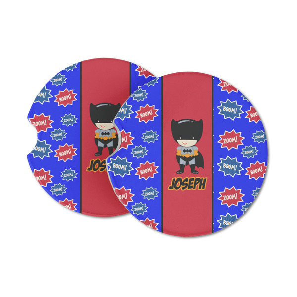 Custom Superhero Sandstone Car Coasters - Set of 2 (Personalized)