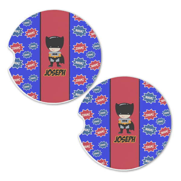 Superhero Sandstone Car Coasters - Set of 2