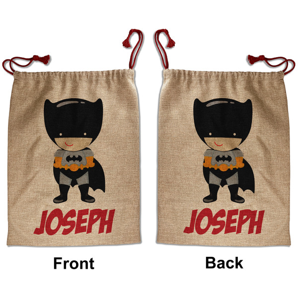 Custom Superhero Santa Sack - Front & Back (Personalized)