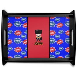 Superhero Black Wooden Tray - Large (Personalized)
