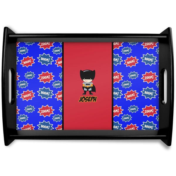 Custom Superhero Black Wooden Tray - Small (Personalized)