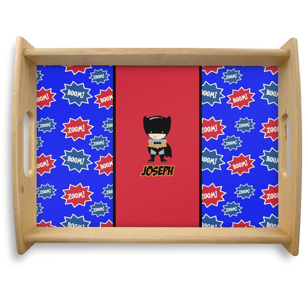 Custom Superhero Natural Wooden Tray - Large (Personalized)