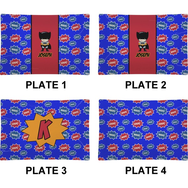 Superhero Set of Rectangular Appetizer / Dessert Plates (Approval)