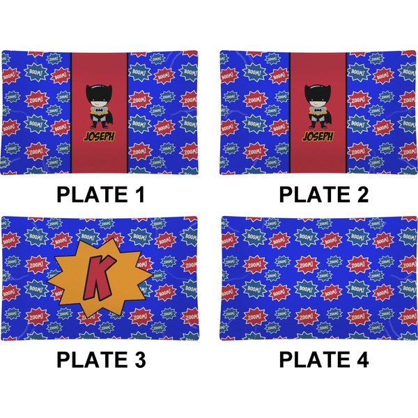 Superhero Set of Rectangular Dinner Plates (Approval)