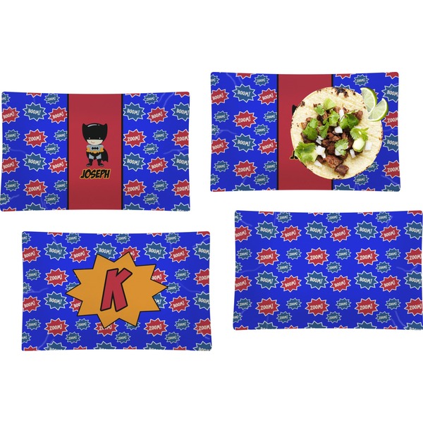 Superhero Set of Rectangular Dinner Plates