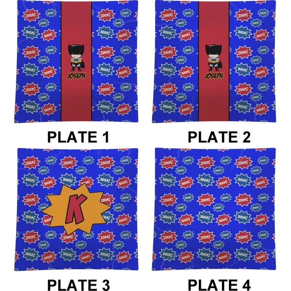 Superhero Set of Square Dinner Plates (Approval)