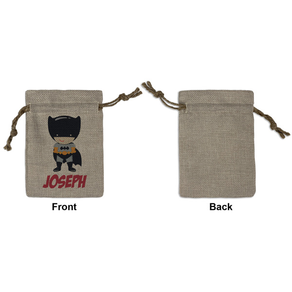 Superhero Small Burlap Gift Bag - Front Approval