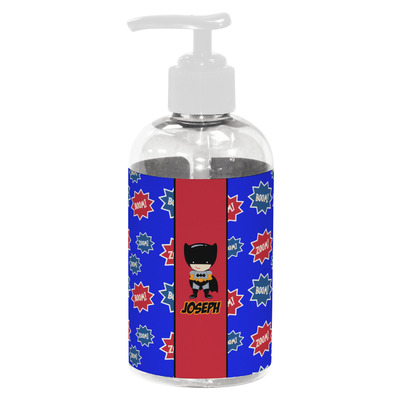 Superhero Plastic Soap / Lotion Dispenser (8 oz - Small - White) (Personalized)