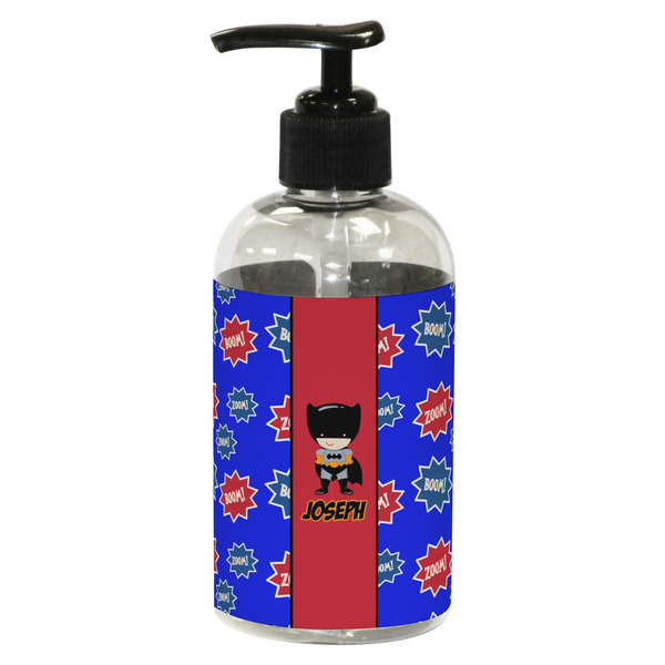 Custom Superhero Plastic Soap / Lotion Dispenser (8 oz - Small - Black) (Personalized)