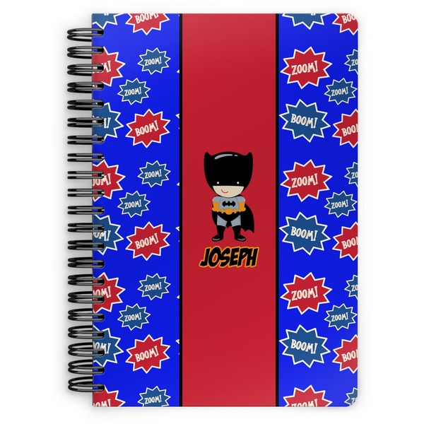 Custom Superhero Spiral Notebook - 7x10 w/ Name or Text