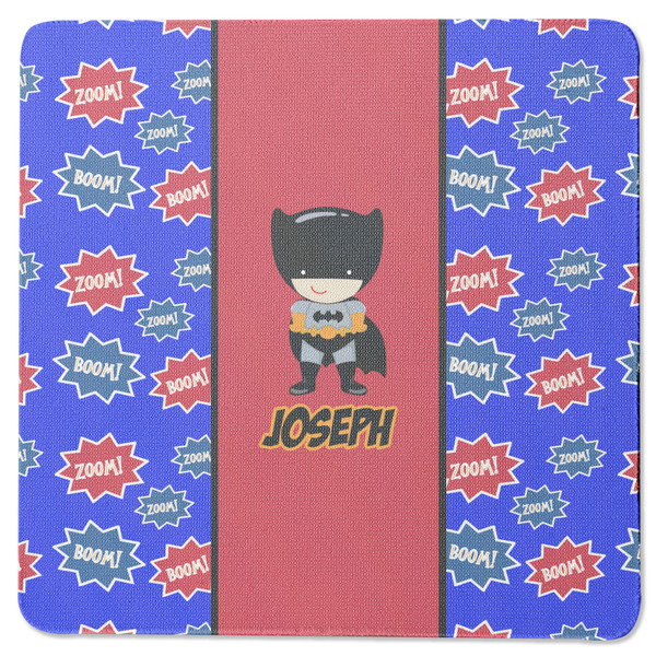 Custom Superhero Square Rubber Backed Coaster (Personalized)