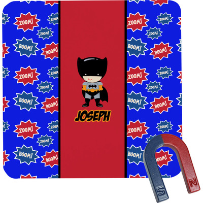 Superhero Square Fridge Magnet (Personalized)