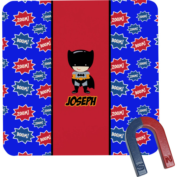 Custom Superhero Square Fridge Magnet (Personalized)
