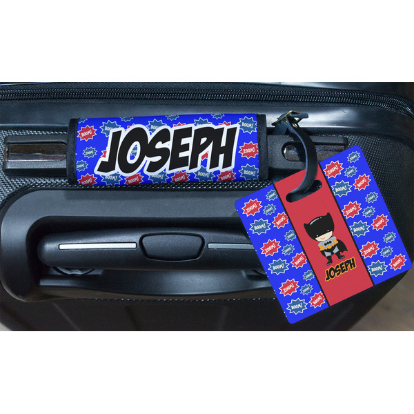 Superhero Square Luggage Tag & Handle Wrap - In Context