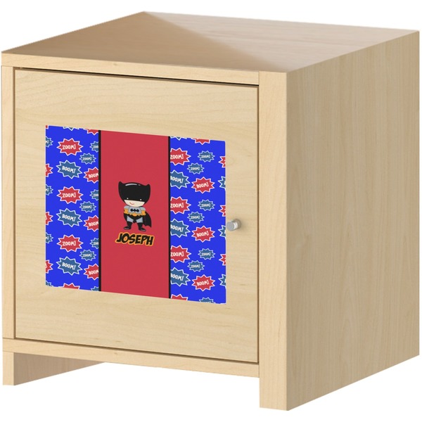 Superhero Square Wall Decal on Wooden Cabinet