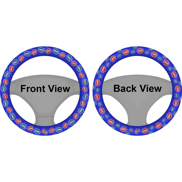 Superhero Steering Wheel Cover- Front and Back
