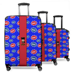 Superhero 3 Piece Luggage Set - 20" Carry On, 24" Medium Checked, 28" Large Checked (Personalized)