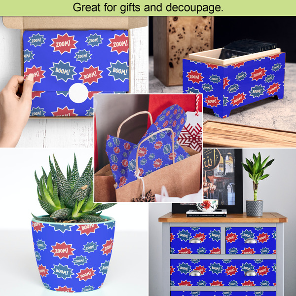 Superhero Tissue Paper - In Use Collage